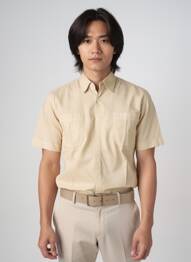 Chemise manches courtes poches beige EUROPANN homme