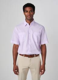 Chemise manches courtes poches violet EUROPANN homme