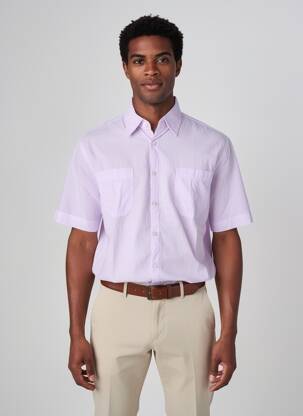 Chemise manches courtes poches violet EUROPANN homme
