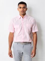 Chemise manches courtes poches rose EUROPANN homme