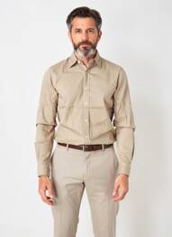 Chemise manches longues coupe cintrée marron EUROPANN homme