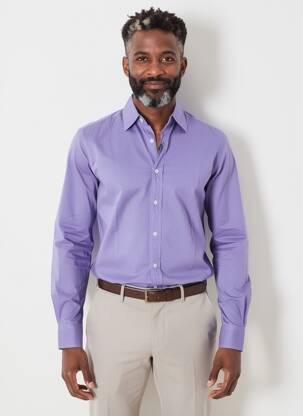 Chemise manches longues coupe cintrée bleu fonce EUROPANN homme