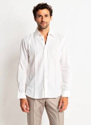 Chemise manches longues coupe cintrée blanc EUROPANN homme