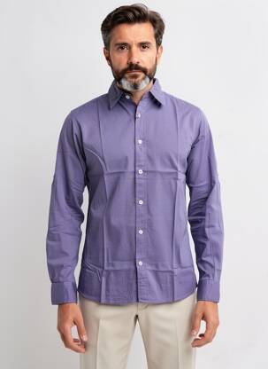 Chemise manches longues coupe cintrée violet EUROPANN homme