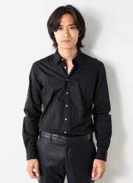 Chemise manches longues coupe cintrée noir EUROPANN homme