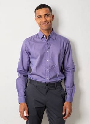 Chemise manches longues coupe cintrée violet EUROPANN homme