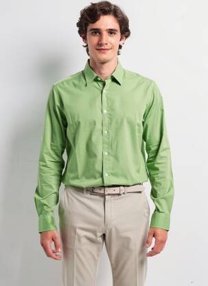 Chemise manches longues coupe cintrée vert EUROPANN homme
