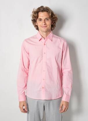 Chemise manches longues coupe cintrée rose EUROPANN homme