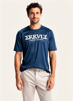 T-shirt stretch manches courtes bleu ERKULE homme
