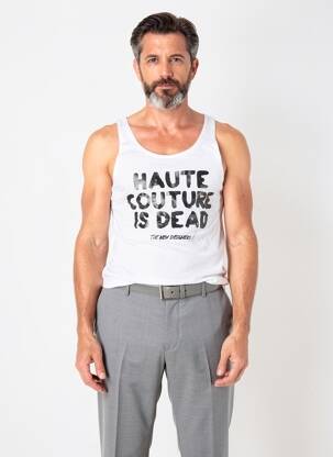 T-shirt coupe cintrée fines bretelles blanc THE NEW DESIGNERS ! homme