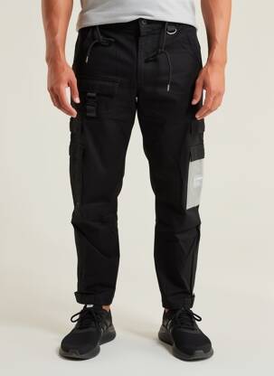 Pantalon cargo tissage popeline taille normale noir PROJECT X PARIS homme