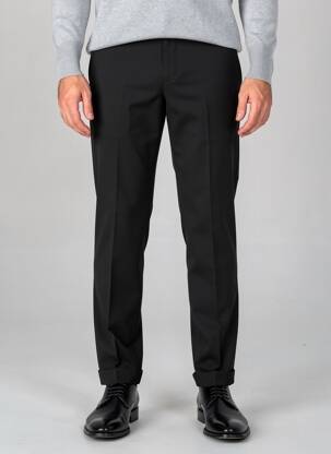 Pantalon slim taille à pinces taille haute noir DO REGO & NOVOA homme