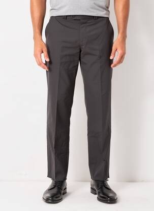 Pantalon droit taille à pinces taille normale noir BRUNO SAINT HILAIRE homme