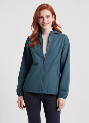 Coupe-vent manches longues a capuche vert EIDER femme