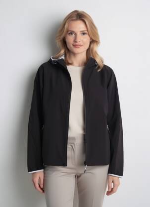 Coupe-vent manches longues a capuche noir RUKKA femme