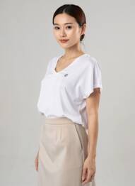 T-shirt col v manches courtes blanc DARE 2 BE femme