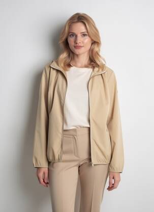 Coupe-vent manches longues a capuche beige SUN VALLEY femme