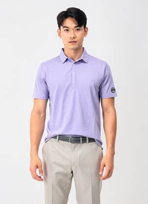 Polo stretch manches courtes violet EUROPANN homme