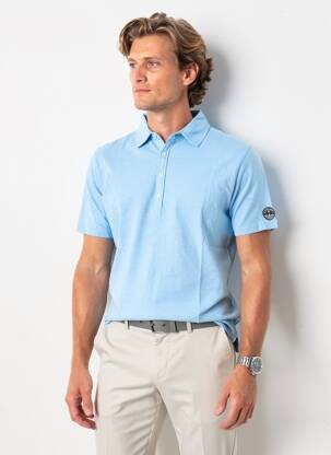 Polo stretch manches courtes bleu EUROPANN homme