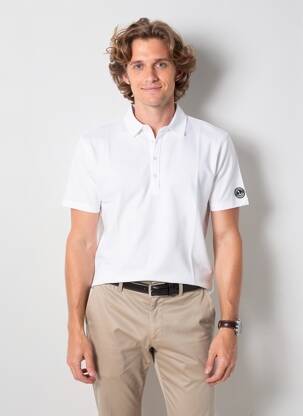 Polo stretch manches courtes blanc EUROPANN homme