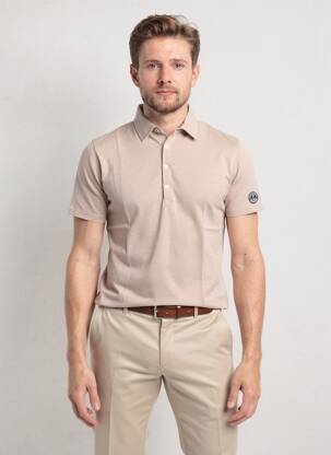 Polo stretch manches courtes marron EUROPANN homme