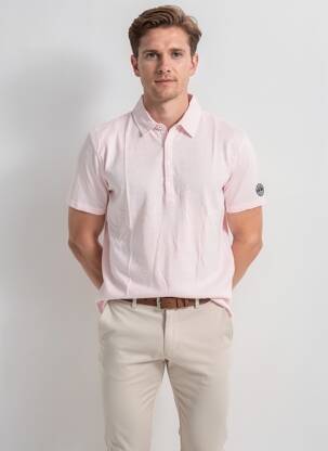 Polo stretch manches courtes rose clair EUROPANN homme