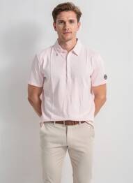 Polo stretch manches courtes rose clair EUROPANN homme
