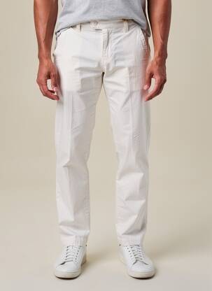 Pantalon chino tissage popeline taille normale blanc EUROPANN homme