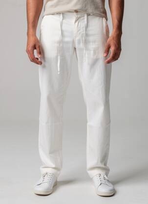 Pantalon chino poches taille normale blanc EUROPANN homme