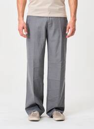 Pantalon droit tissage popeline taille normale gris EUROPANN homme