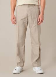 Pantalon droit tissage popeline taille normale marron EUROPANN homme