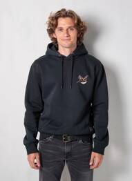 Sweat-shirt à capuche poches manches longues noir IRON AND RESIN homme
