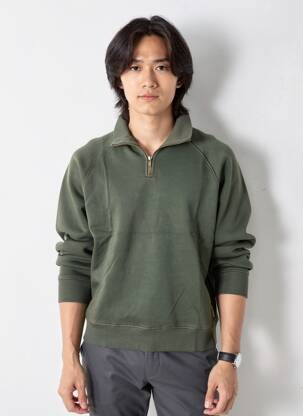 Sweat-shirt stretch manches longues vert IRON AND RESIN homme