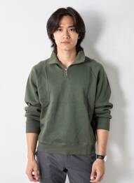 Sweat-shirt stretch manches longues vert IRON AND RESIN homme