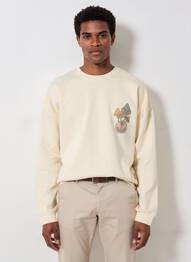 Sweat-shirt stretch manches longues beige IRON AND RESIN homme