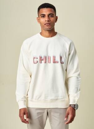 Sweat-shirt stretch manches longues beige IRON AND RESIN homme