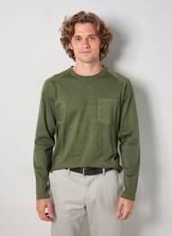 T-shirt col tunisien manches longues vert IRON AND RESIN homme