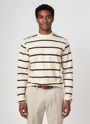 T-shirt stretch manches longues beige IRON AND RESIN homme
