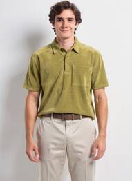 Polo tissage jersey manches courtes vert IRON AND RESIN homme