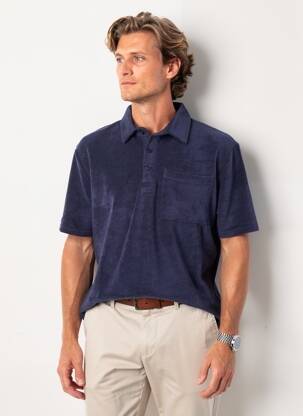 Polo tissage jersey manches courtes bleu IRON AND RESIN homme