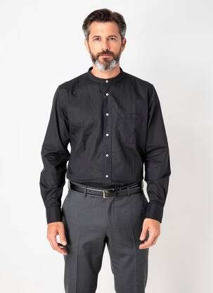 Chemise manches longues coupe cintrée noir EUROPANN homme