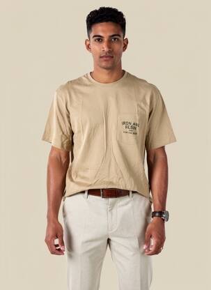 T-shirt coupe cintrée manches courtes marron IRON AND RESIN homme