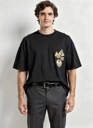 T-shirt stretch manches courtes noir IRON AND RESIN homme