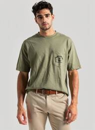 T-shirt stretch manches courtes vert IRON AND RESIN homme