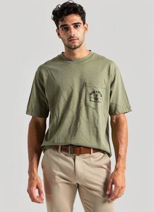 T-shirt stretch manches courtes vert IRON AND RESIN homme