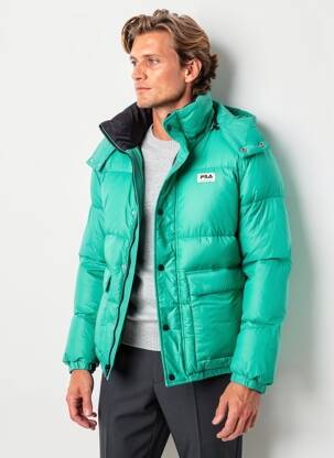 Doudoune manches longues a capuche vert FILA homme