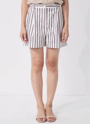 Short taille à pinces taille haute blanc TOMMY HILFIGER femme