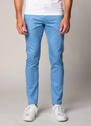 Pantalon slim fermeture zippée sous rabat boutonné taille normale bleu FACONNABLE homme
