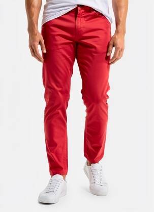 Pantalon slim fermeture zippée sous rabat boutonné taille normale rouge FACONNABLE homme