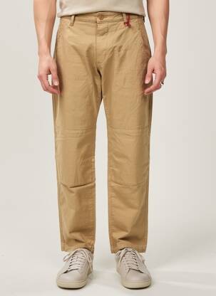 Pantalon droit tissage popeline taille normale beige IRON AND RESIN homme